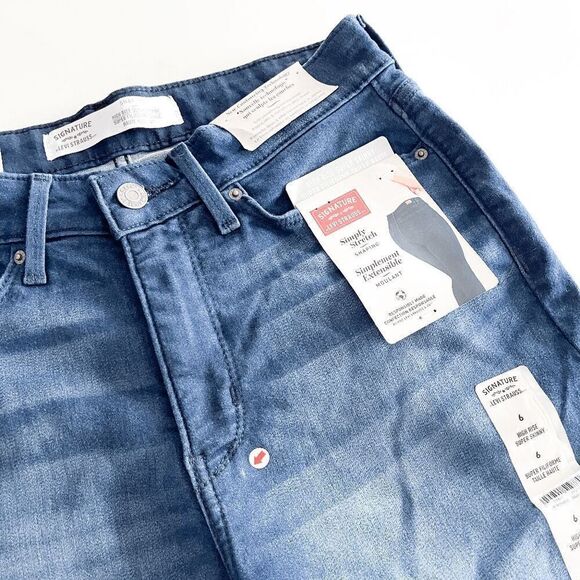 NWT Signature Levis Womens Denim Shaping High Rise Super Skinny Jeans Blue 6 - Picture 12 of 12